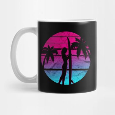 Surfinger Girl Palm Trees Sunset Mug Official Surfing Merch