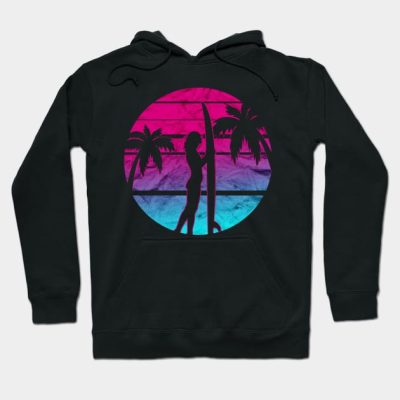 Surfinger Girl Palm Trees Sunset Hoodie Official Surfing Merch