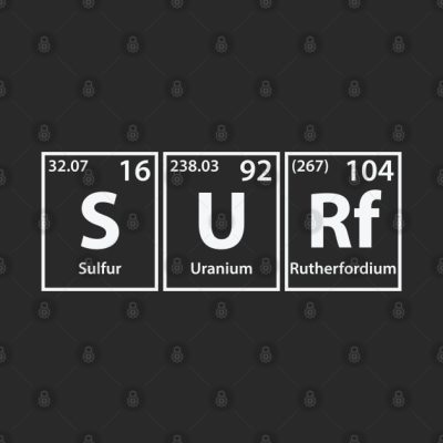 Surfing S U Rf Periodic Elements Spelling Throw Pillow Official Surfing Merch