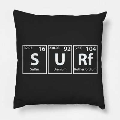 Surfing S U Rf Periodic Elements Spelling Throw Pillow Official Surfing Merch