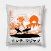 Surfing The Wave In Japan Throw Pillow Official Surfing Merch