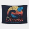 Visit Arrakis Vintage Distressed Surfing Dune Sci Fi Tapestry Official Surfing Merch