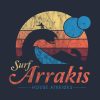 Visit Arrakis Vintage Distressed Surfing Dune Sci Fi Throw Pillow Official Surfing Merch