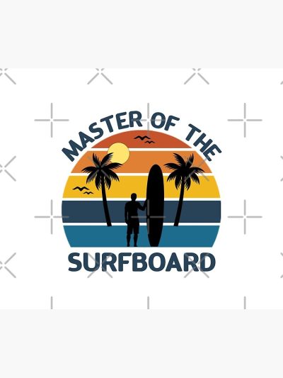 Surfinger Surfingboard Summer Beach With Palm Trees Tapestry Official Surfing Merch