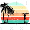 Surfinger Girl Vintage Sunset With Palm Tree Tote Bag Official Surfing Merch