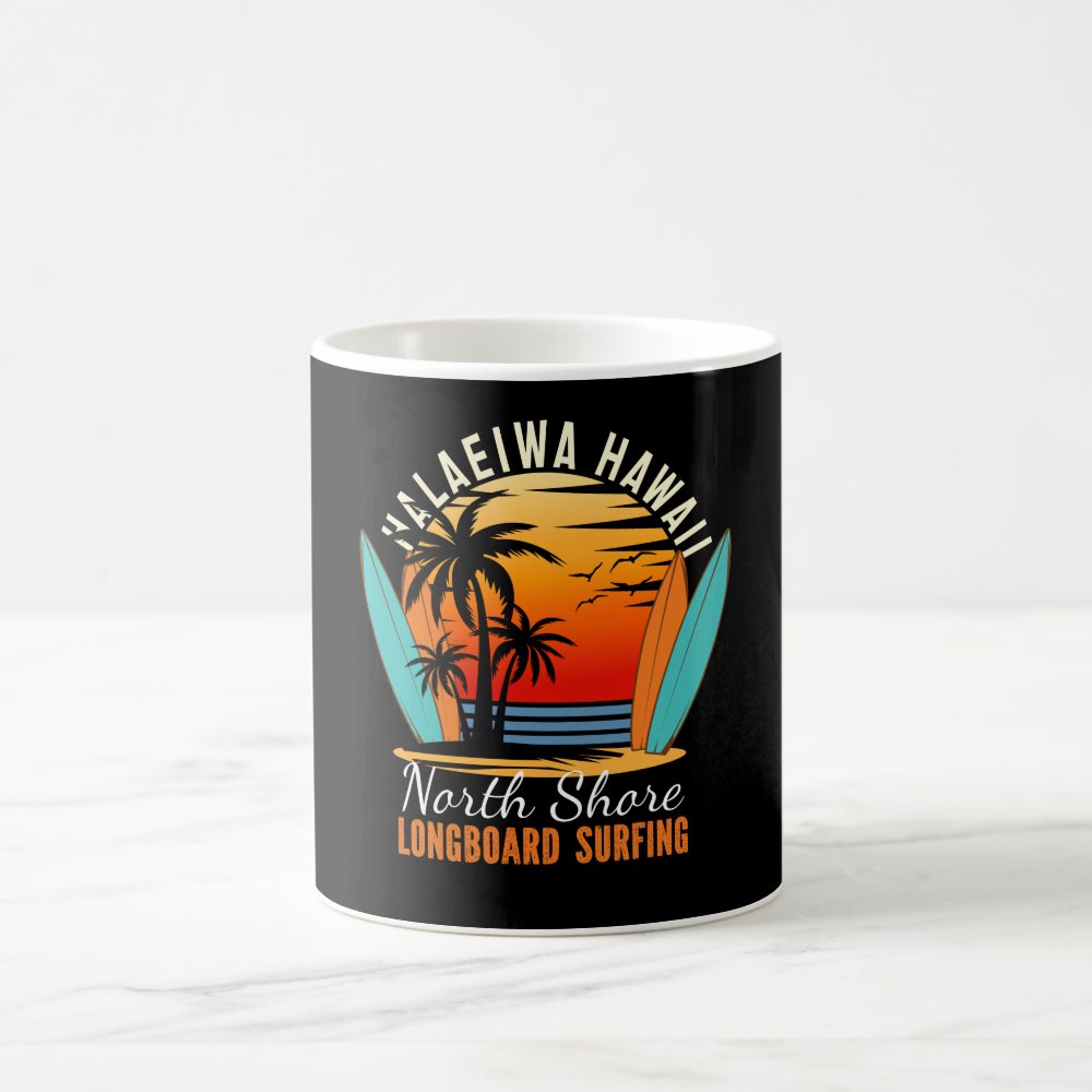 haleiwa hawaii north shore longboard surfing coffee mug - Surfing Gifts