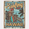 its surfing time hawaii poster fleece blanket r32ee3e4c1a974ac88bc8e0157a3f3782 zkij0 1000 - Surfing Gifts