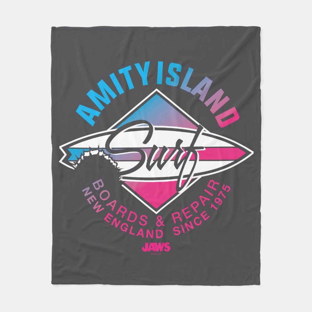 jaws vintage amity island surf board repair fleece blanket rbbbfbc16f3914fa0b00f334a6346f0d7 zke88 1000 - Surfing Gifts