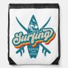 retro vintage surfing catch your waves drawstring bag rac22c2ae2b05424d9a415145d094218a zffcx 1000 - Surfing Gifts