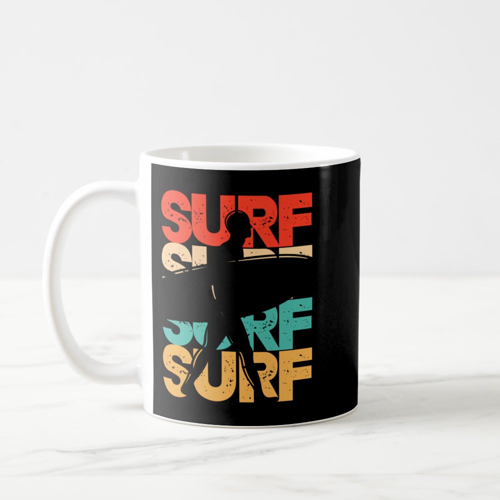 surf surfboard surfer surfing surfboarding retro v coffee mug - Surfing Gifts