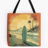 Surfing Holiday Vintage Tote Bag Official Surfing Merch