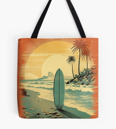 Surfing Holiday Vintage Tote Bag Official Surfing Merch