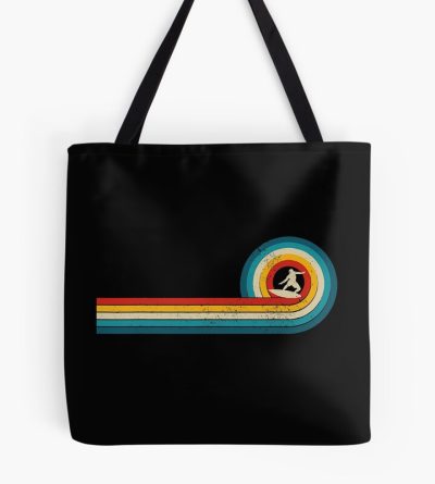 Surfinger Vintage Wave Surfing Surfing Beach Tote Bag Official Surfing Merch