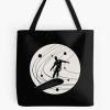 Silver Surfinger Minimalist White Tote Bag Official Surfing Merch