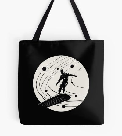 Silver Surfinger Minimalist White Tote Bag Official Surfing Merch