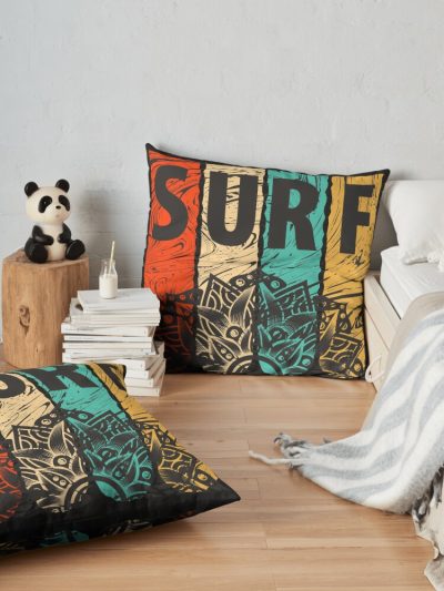 Surfing Throw Pillow Official Surfing Merch