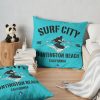 Surfing City - Huntington Beach Throw Pillow Official Surfing Merch