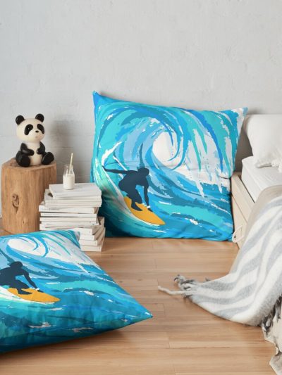 Beach Life : Surfing .. Surfing .. Surfing Throw Pillow Official Surfing Merch