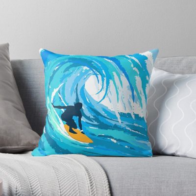 Beach Life : Surfing .. Surfing .. Surfing Throw Pillow Official Surfing Merch