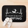 Surfing Heartbeat Bath Mat Official Surfing Merch