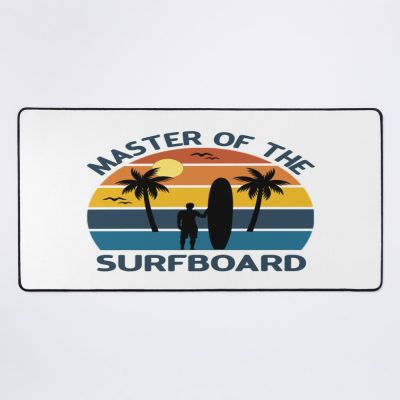 Surfinger Surfingboard Summer Beach With Palm Trees Mouse Pad Official Surfing Merch