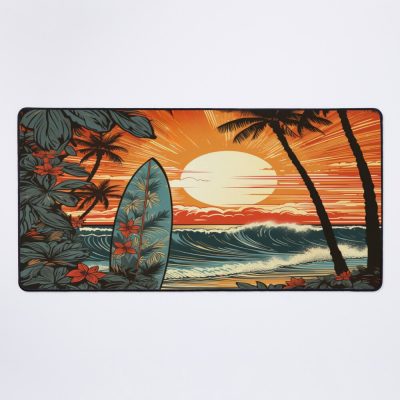 Surfingboard By The Sea Mouse Pad Official Surfing Merch