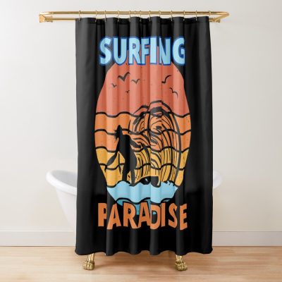 Surfing Paradise Shower Curtain Official Surfing Merch