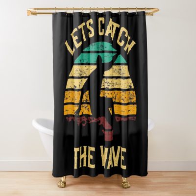 Catch The Wave Shower Curtain Official Surfing Merch