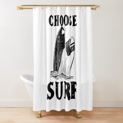 Choose Surfing Shower Curtain Official Surfing Merch