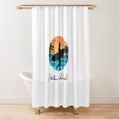 Staten Island Surfing Shower Curtain Official Surfing Merch