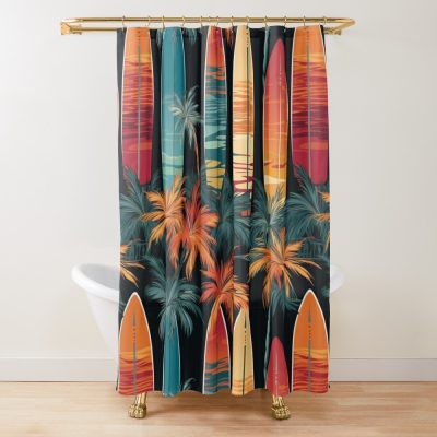 Surfing Paradise Shower Curtain Official Surfing Merch