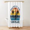 Surfinger Surfingboard Summer Beach With Palm Trees Shower Curtain Official Surfing Merch