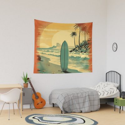 Surfing Holiday Vintage Tapestry Official Surfing Merch