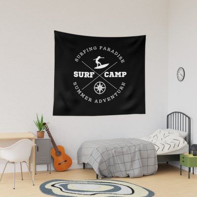 Surfing Camp Summer Adventure Tapestry Official Surfing Merch