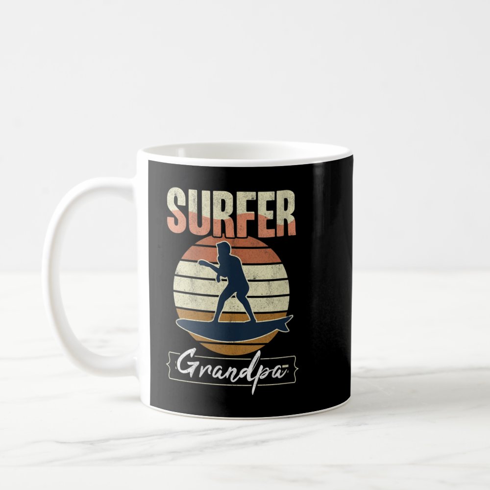 womens surfer grandpa surf retro surfing grandfath coffee mug - Surfing Gifts
