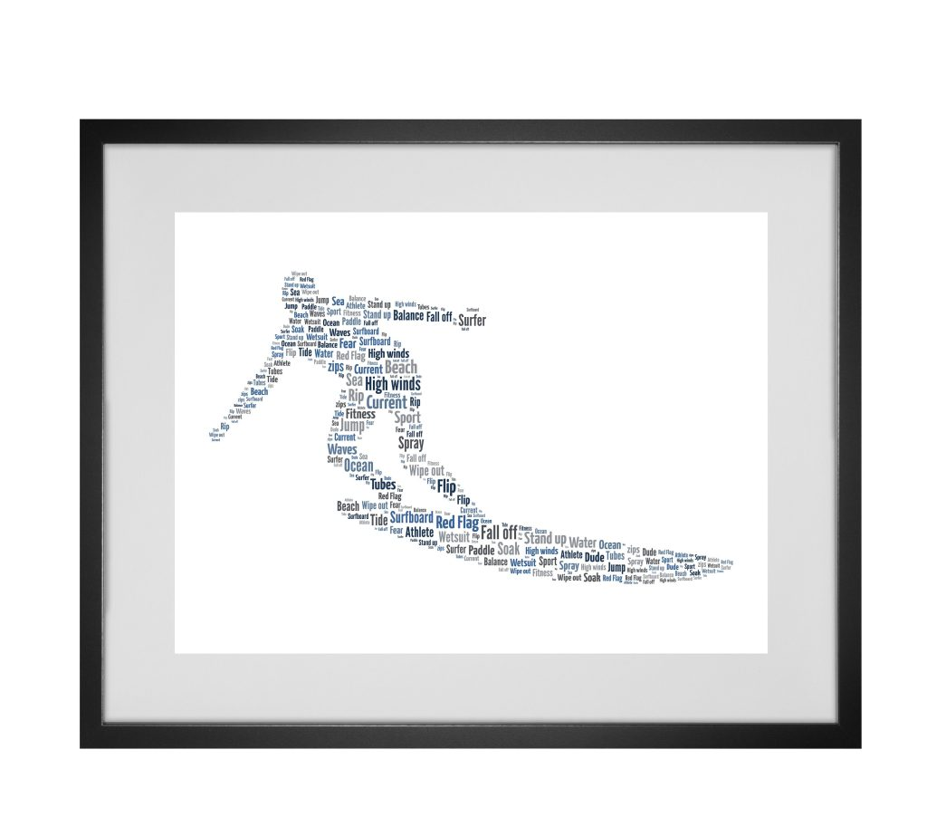 Surfing Print Personalised Poster