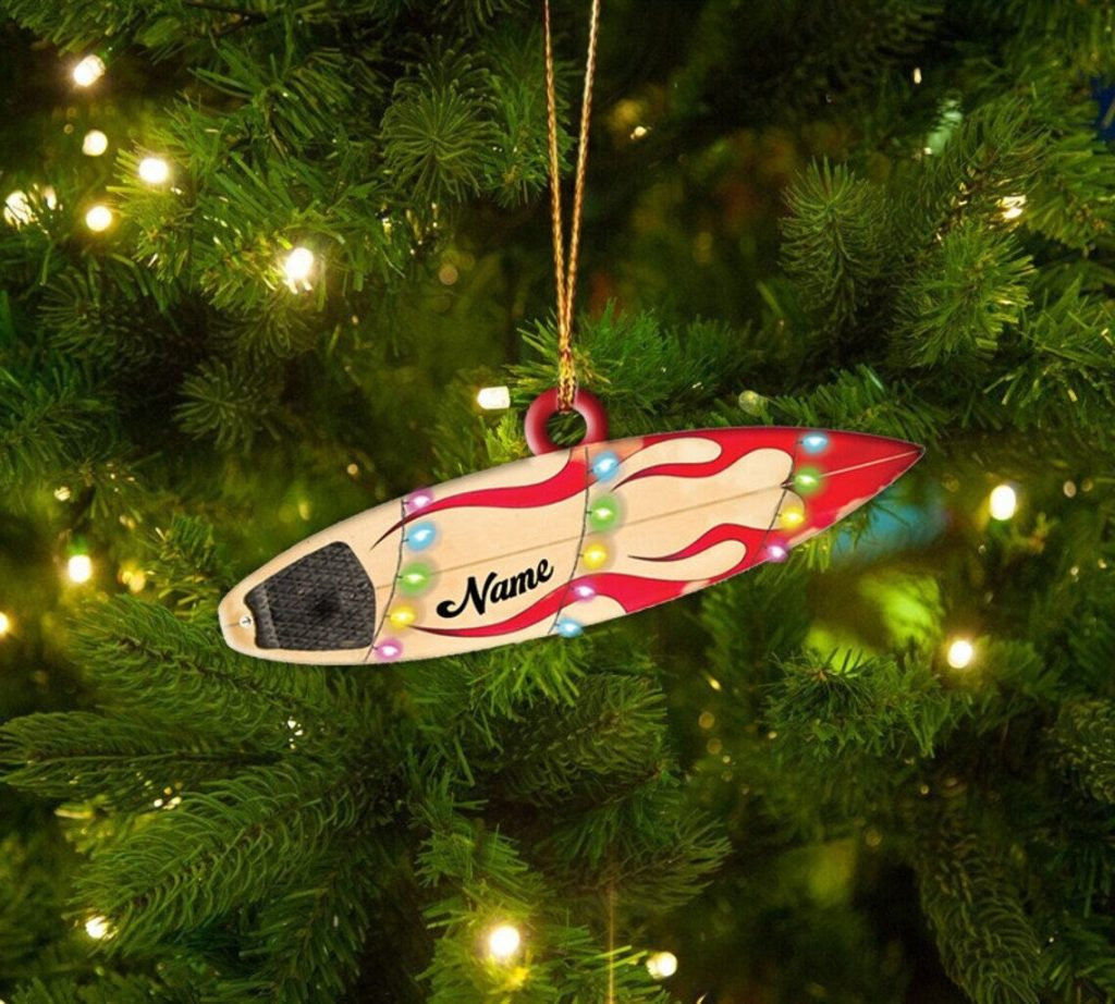 Personalized Surfingboard Christmas Ornament 2D Flat Ornament