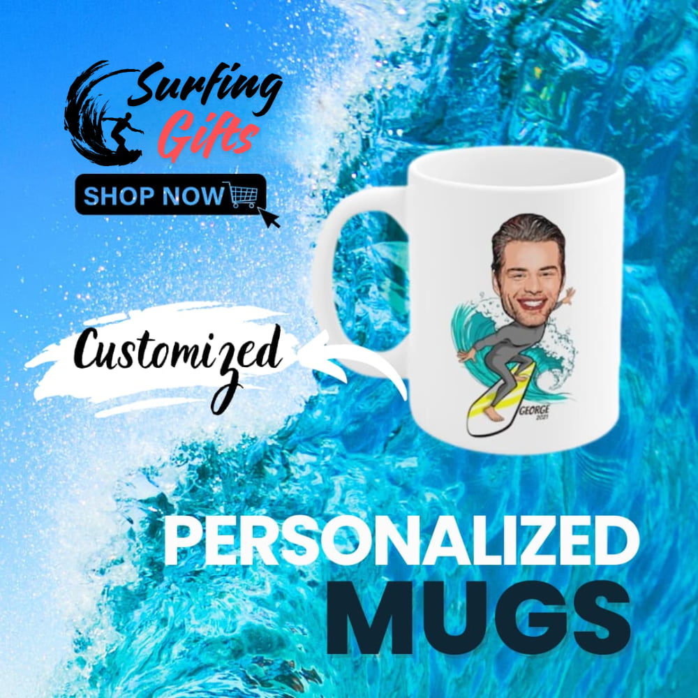 surfing mug